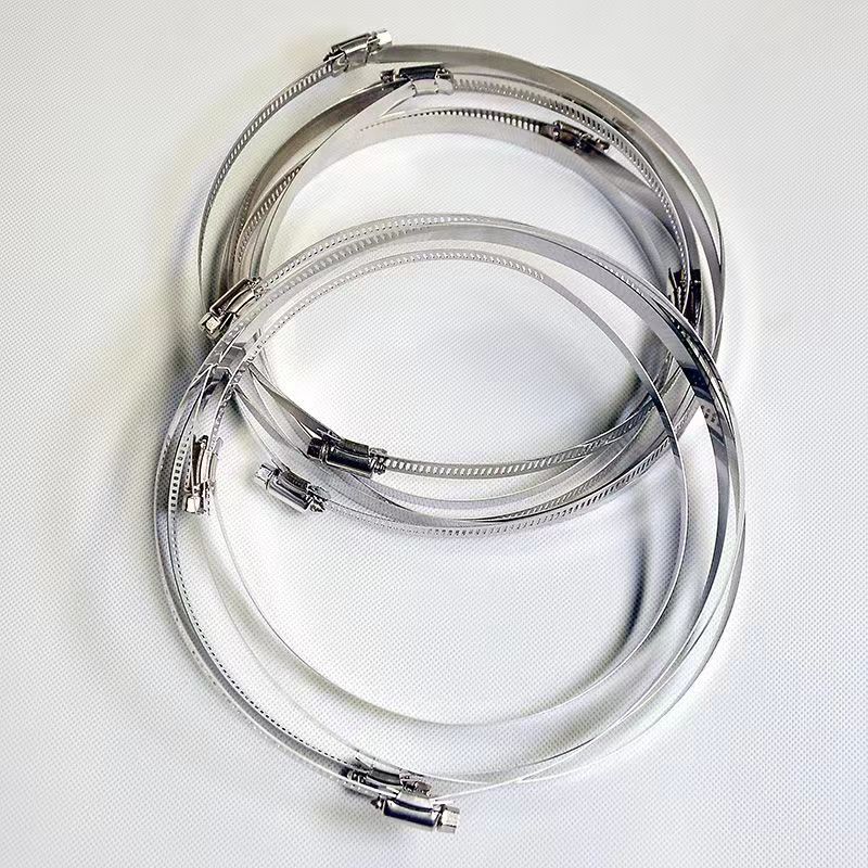 American style large-sized stainless steel throat clamp, rubber hose fastening clamp, American style 201 semi steel buckle