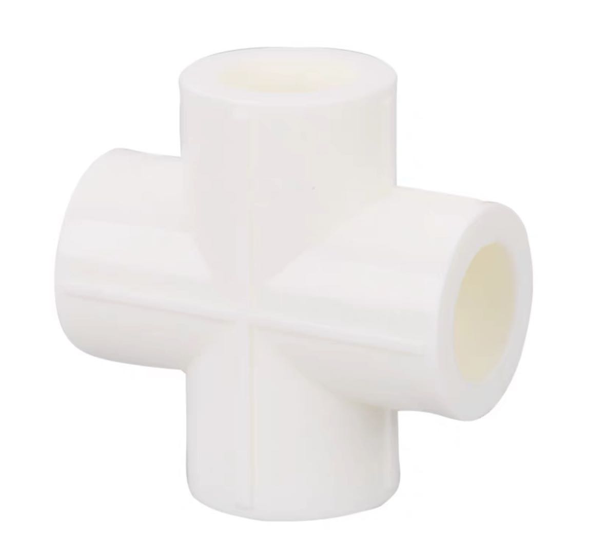 Premium thickened PPR equal diameter four-way PPR water pipe fittings, tap water pipe hot melt joint 4 minutes 20 fittings 6 minutes 25 1 inch 32