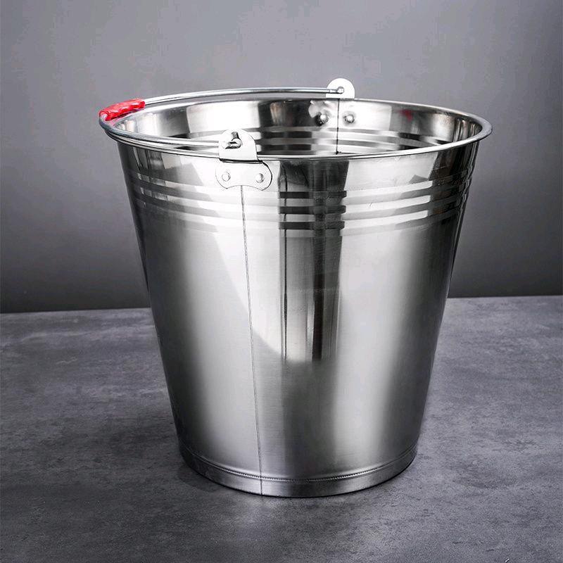 Stainless steel bucket, portable large capacity household bucket, oil bucket, water storage bucket, hotel restaurant, thickened water bucket