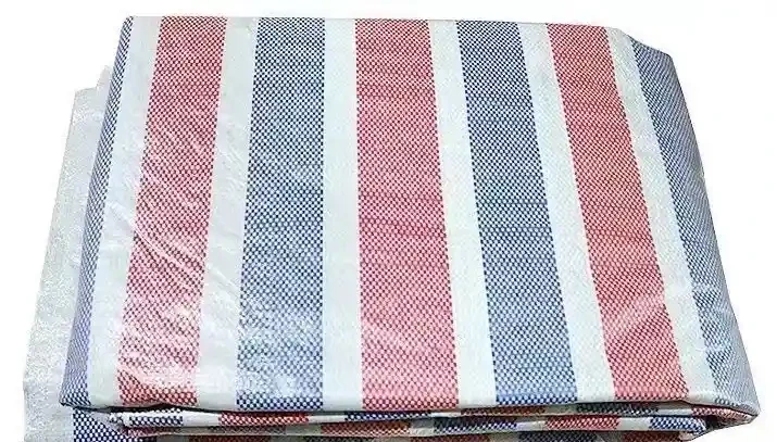Double film construction site color strip cloth rainproof cloth decoration disposable three color cloth tarpaulin for rain and sun protection, large vehicle tarpaulin