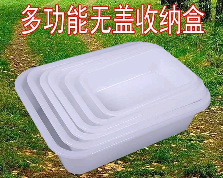 White plastic box, rectangular ice basin, tempered glass basin, uncovered seafood and fruit preservation box, frozen basin storage box