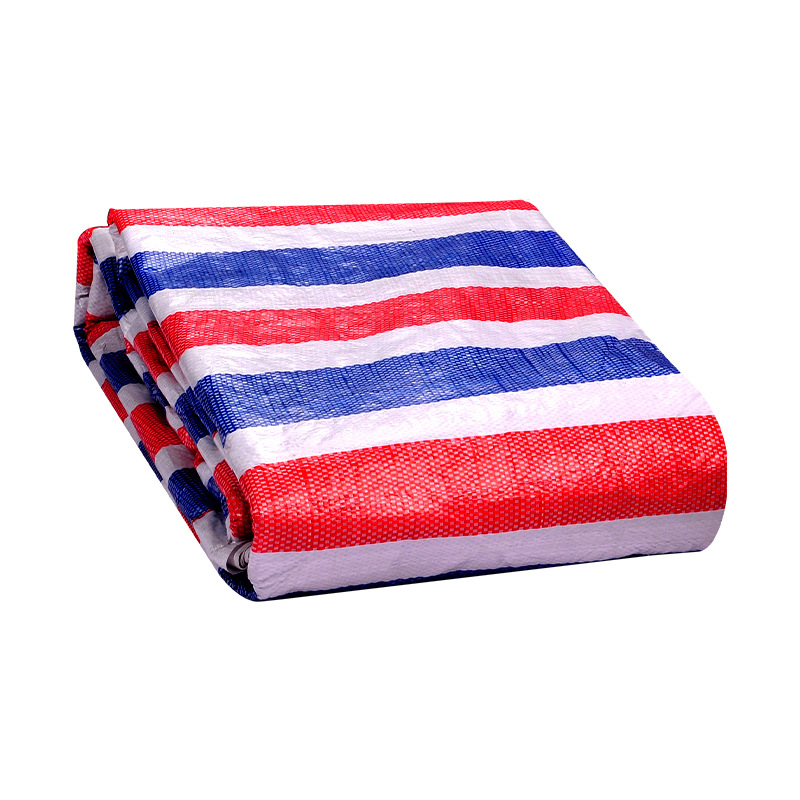 Ordinary single film waterproof, dustproof, rainproof color strip cloth, tarpaulin, three color cloth