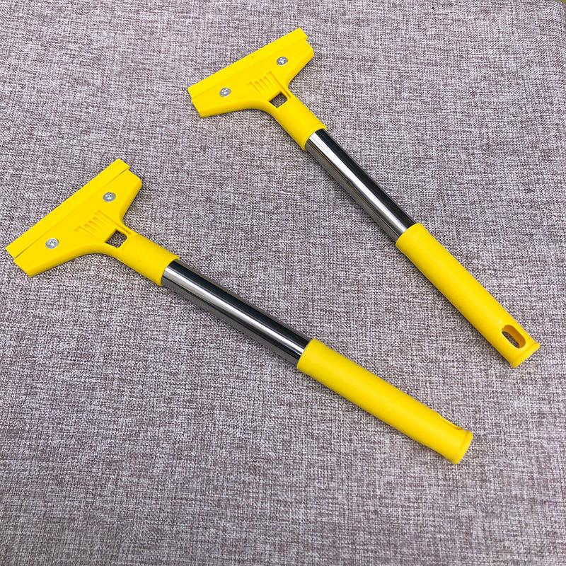 Yellow handle plastic head household kitchen and bathroom cleaning knife, glass scraping scraper, cleaning shovel, floor tile stain removal cleaning shovel