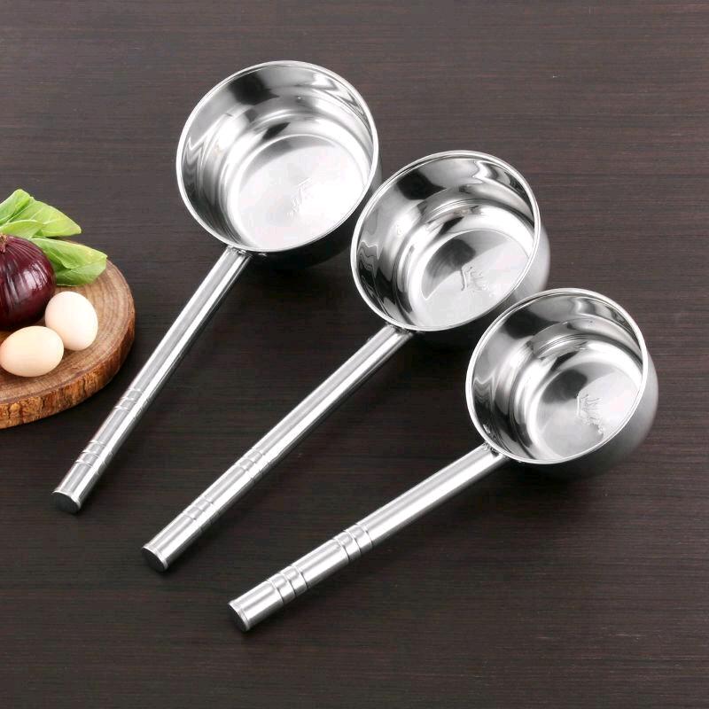 Thickened stainless steel ladle kitchen Congee ladle water ticket ladle domestic long spoon commercial long handle spoon lengthening