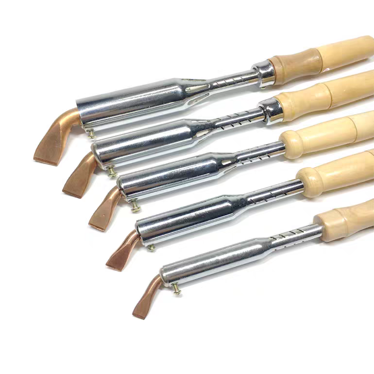 Electric soldering iron, wooden handle soldering iron, high-power external heating wooden handle electric soldering iron, 75W100W150W200w300W long-life pure copper elbow, Luotie