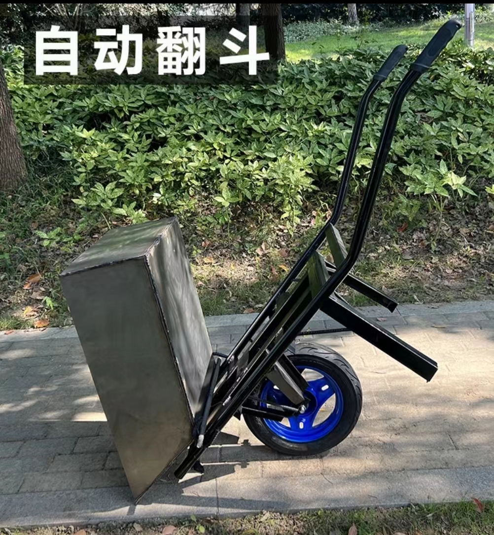 Construction site agricultural tipping bucket handcart, single wheel handcart