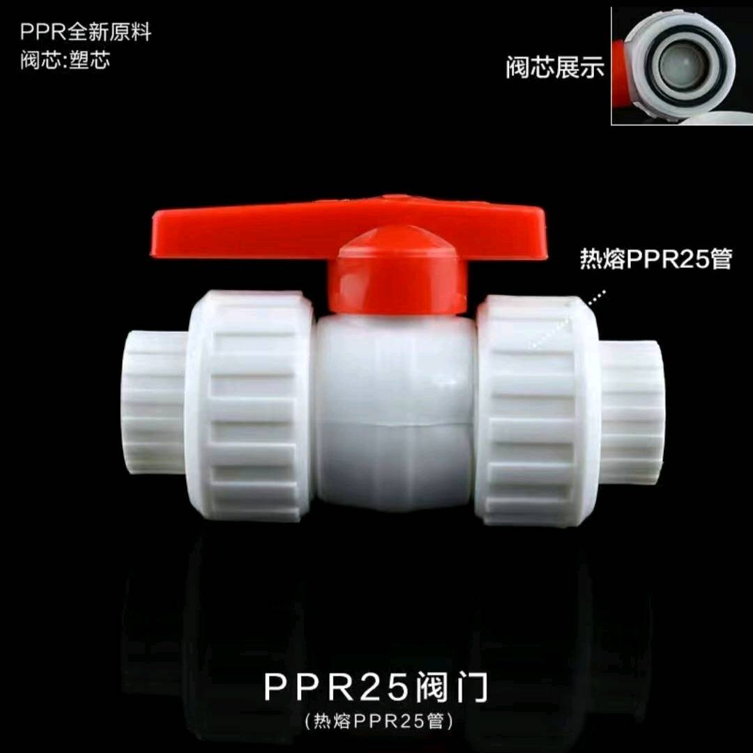 PPR ball valve, all plastic, high-density PPR double ball valve, high-density double ball valve, all plastic ball valve