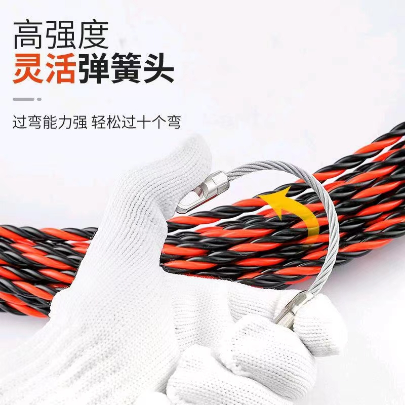 Three strand threading device, cable puller, threading artifact, wall threading cable puller, manual cable puller