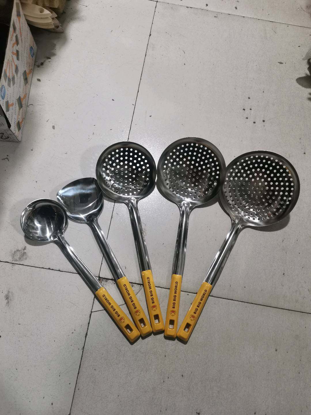 Hot handle stainless steel spatula, soup spoon, strainer, stir fry spatula, kitchenware set, kitchen and household strainer