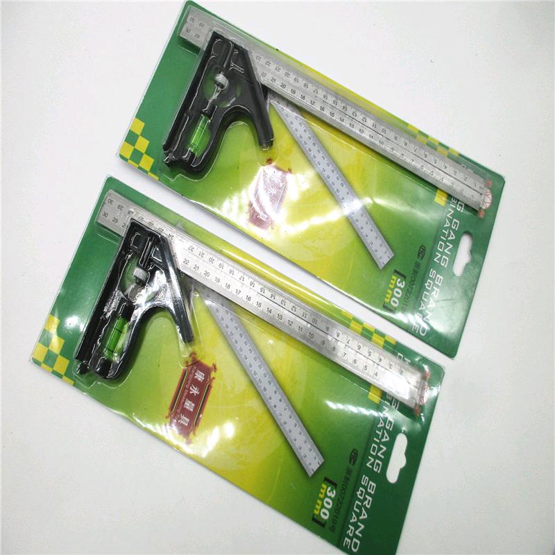 Source manufacturer direct sales steel ruler combination angle ruler horizontal movable angle ruler right angle turning ruler 300mm combination turning ruler angle ruler
