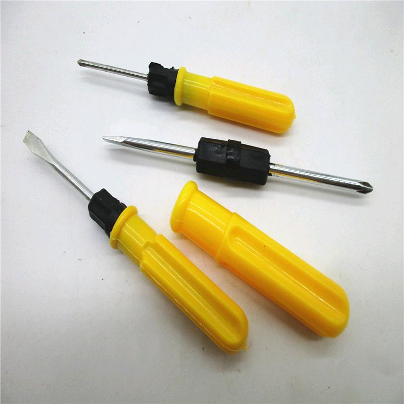 Source manufacturer's cross shaped dual-purpose screwdriver, cast plastic handle, double headed screwdriver, alloy steel screwdriver, screwdriver