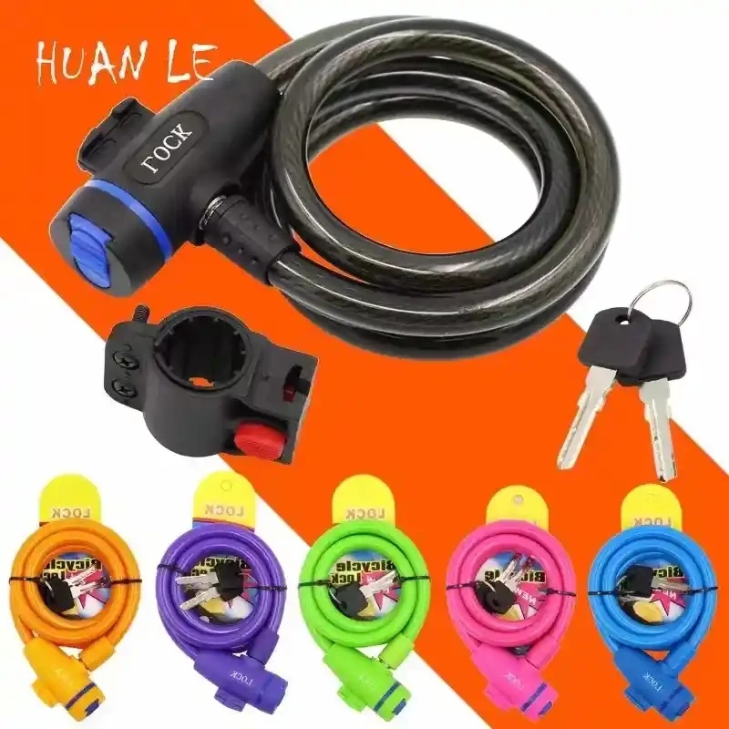 Colorful bicycle cable lock, bicycle electric bike cable lock, convenient and detachable wire lock, cable lock, bicycle disc wire lock, anti-theft lock, motorcycle lock, mountain bike lock, bar lock