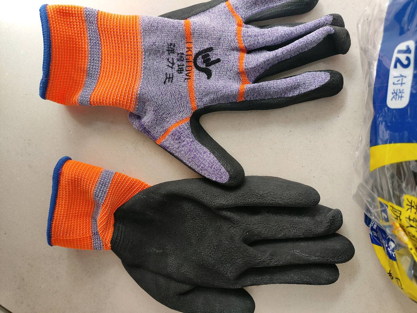 Lukun brand nylon foam elastic king wrinkle wear-resistant, anti slip, breathable construction work protective gloves
