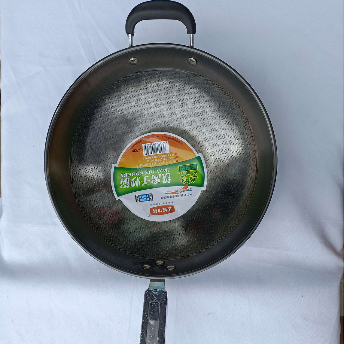 Meng Sao's iron ion frying pan, frying pan, household frying pan, flat bottomed pan, non stick pan, cast iron pan, genuine stainless steel, induction cooker, gas stove, universal