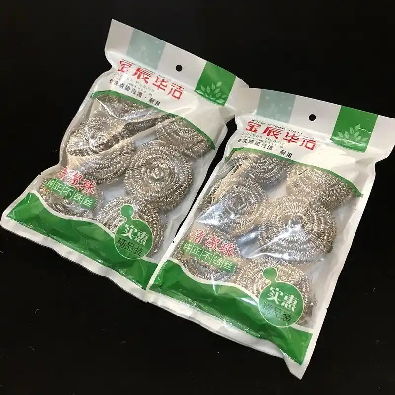 6 steel wire balls, cleaning balls, washing pots, brushing steel wire balls, household cleaning balls, kitchen brushing balls, dishwashing balls, kitchen balls, each weighing 6.5 grams