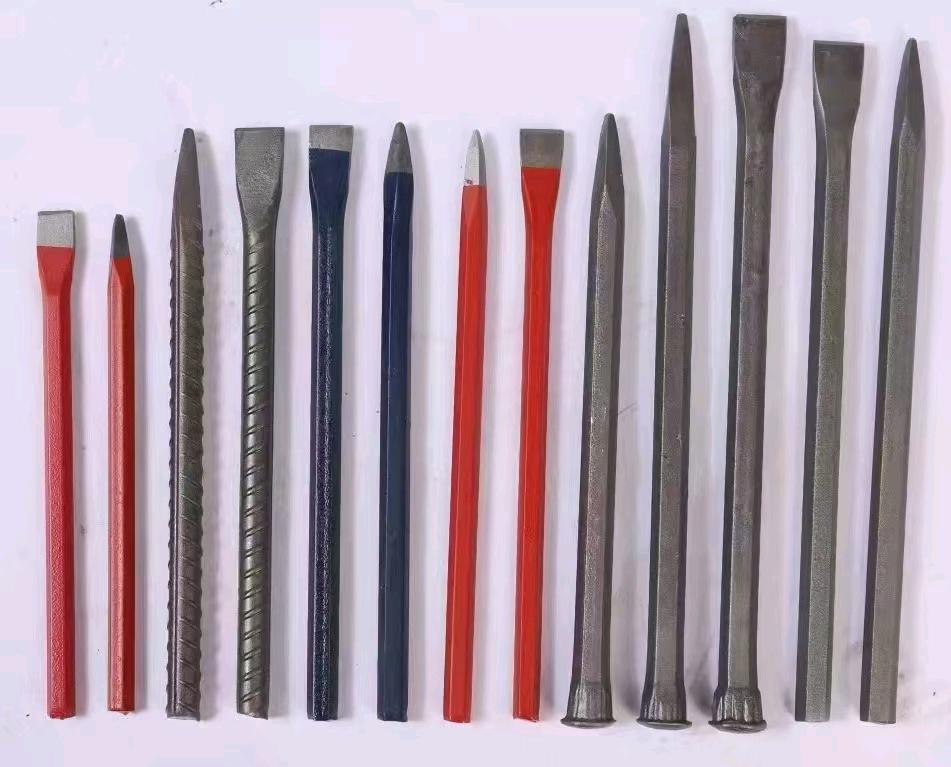 Hand chisel, flat chisel, pointed chisel, iron chisel, stone cutting tool, steel chisel, punching, cement, iron slotting chisel, round hole chisel, flat shovel