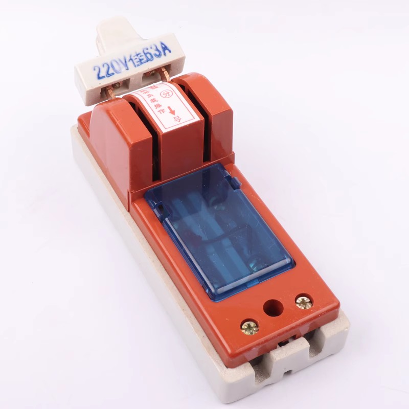 Jiannis HK1 non opening ceramic knife switch 220V 63A household two-phase electric knife switch overcurrent protection switch with light