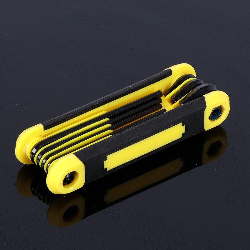 Folding hexagonal wrench set