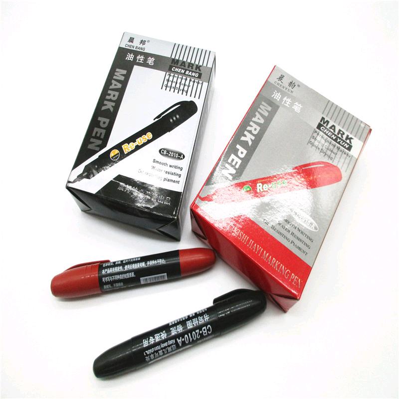 Large capacity oil-based marker pen, size pen, big head pen, black/red marker pen, big head pen