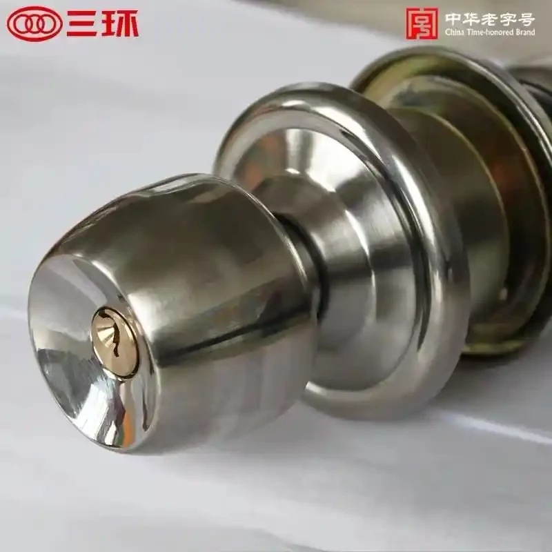 Yantai Sanhuan ball lock stainless steel ball lock household universal lock wooden door stainless steel ball lock household universal lock wooden door ball lock bedroom bathroom door lock lock