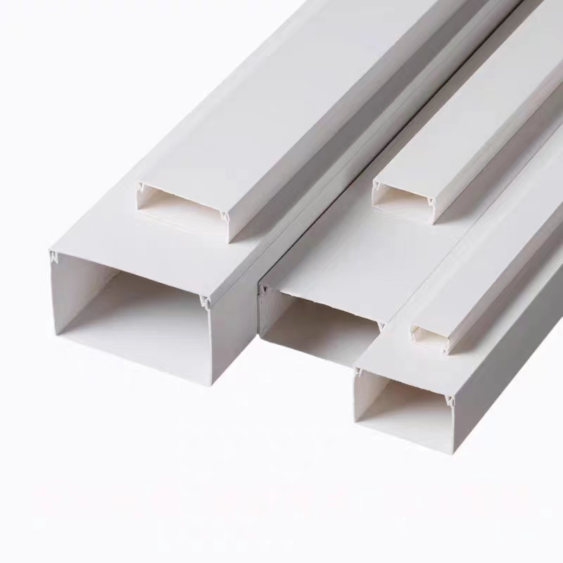Flat cable tray, pure white exposed PVC cable tray, plastic cable tray, artifact of invisible decoration, self-adhesive square exposed fiber optic cable tray