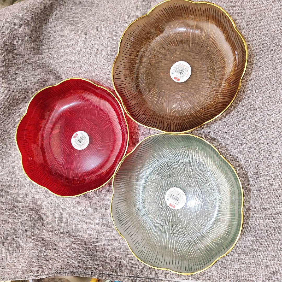 316 gold edged thickened fruit plate, fruit plate, melon seed peanut plate