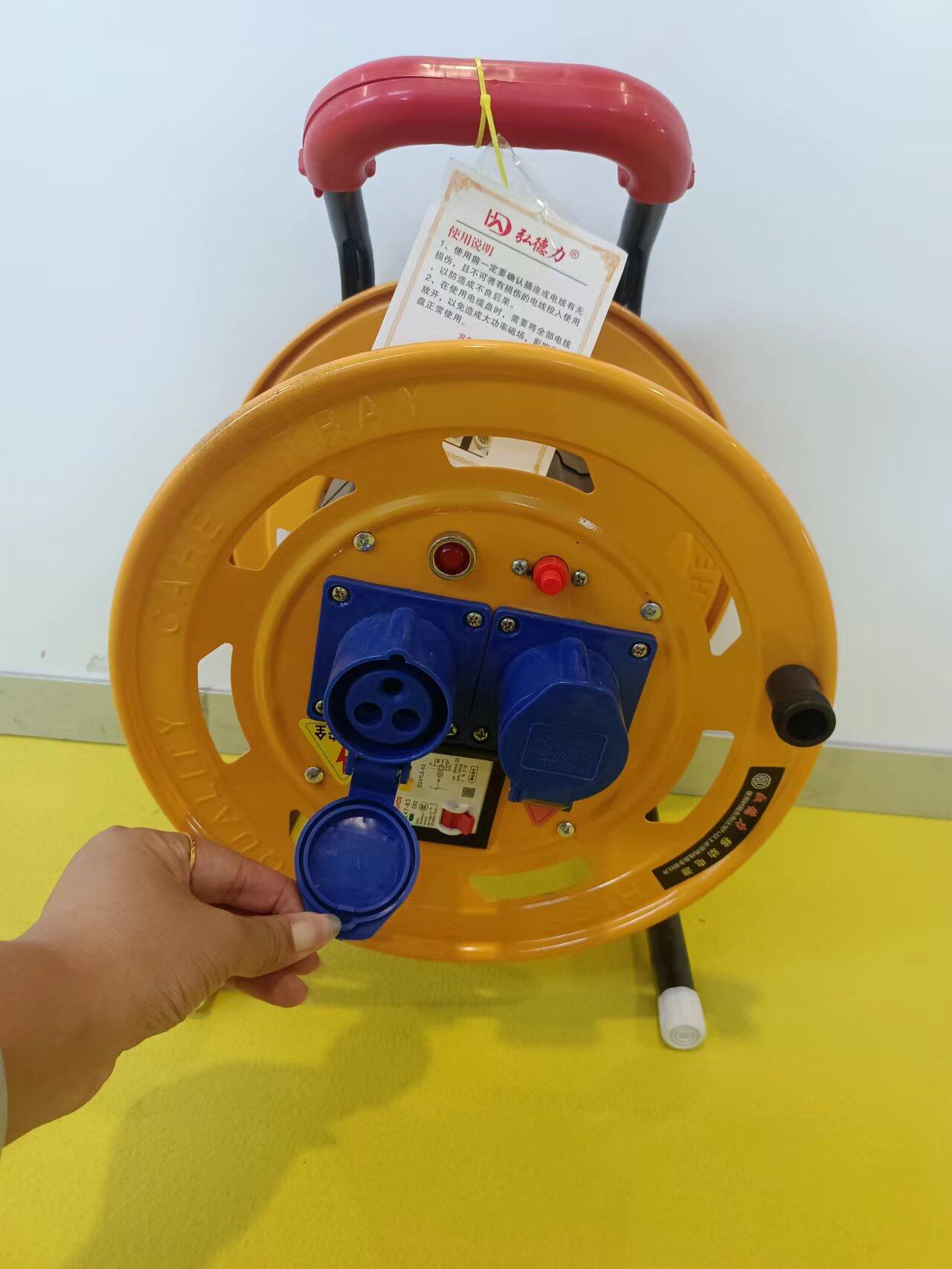 Mobile cable reel, winding reel, empty reel, winding reel, cable reel, dragging reel, spool, wire reel, winding device, 2-position industrial plug