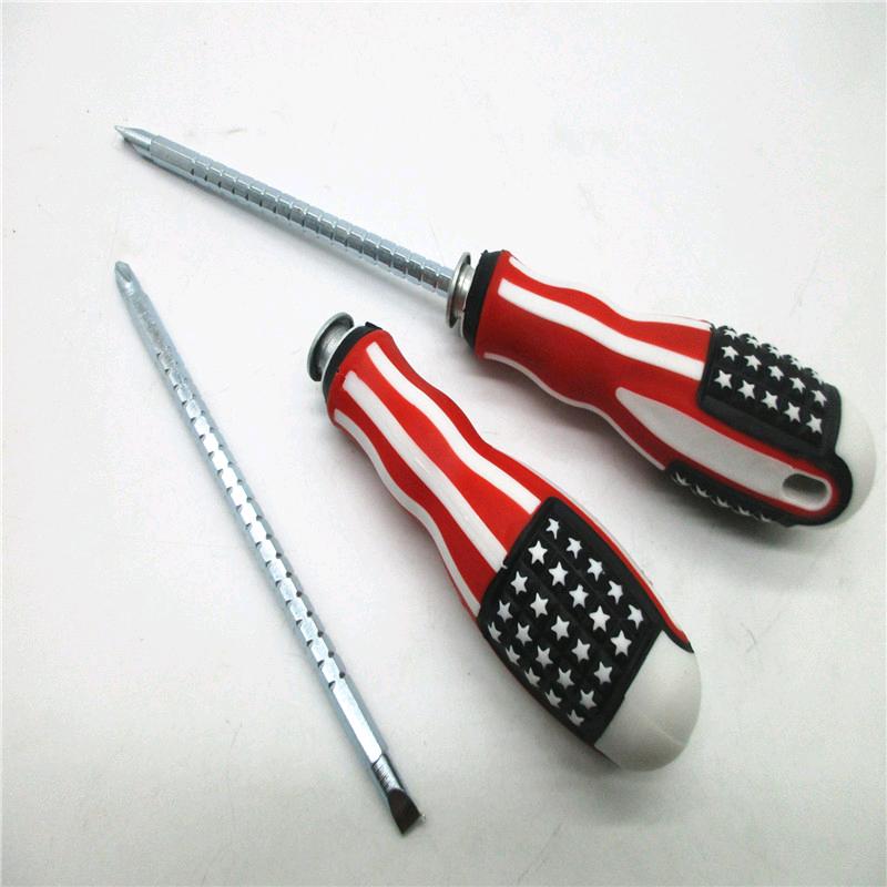 Support mixed batch screwdriver, American flag retractable screwdriver, dual-purpose screwdriver, strong magnetic screwdriver, magnetic screwdriver