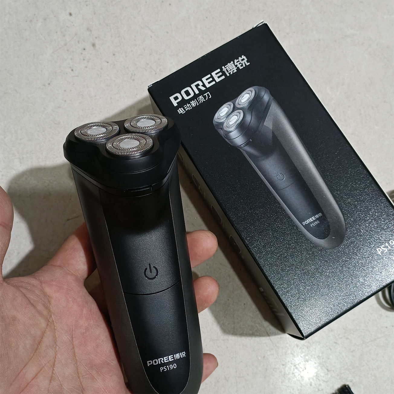 Borui PS190 electric shaver 3D floating blade head with automatic pop-up head structure