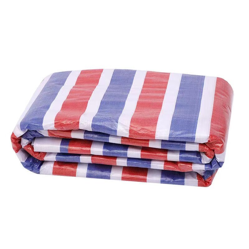 140 color strip cloth waterproof and sunscreen tarpaulin outdoor decoration dustproof cloth color strip cloth three color plastic cloth moisture-proof and dustproof goods yard cover cloth rain cloth tarpaulin dustproof