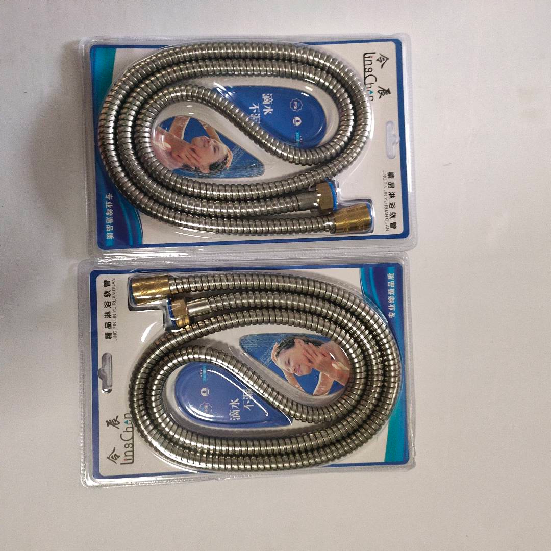 Home bathroom sprinkler, shower, bathroom hot and cold water pipes, non embroidered steel copper cap pull-out pipe, hot and cold shower head, large double buckle hose