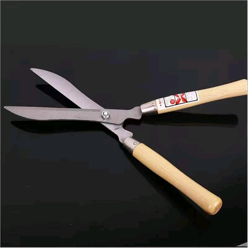 Wooden handle lawn shears, wooden handle large scissors, garden pruning shaping scissors, lawn shears, fence shears