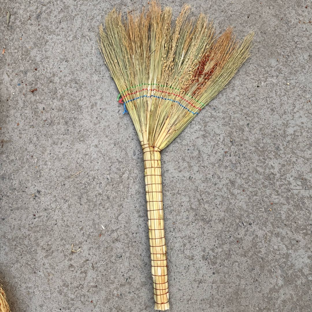 Colorful rope, golden thread seedling broom, no straw added, sweeping broom