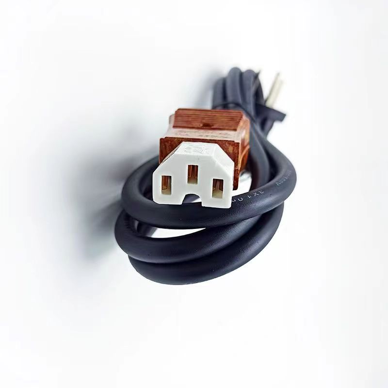 High power electric cooker with three plugs and three holes, porcelain head, pure copper core power cord, black rubber wire for rice cooker