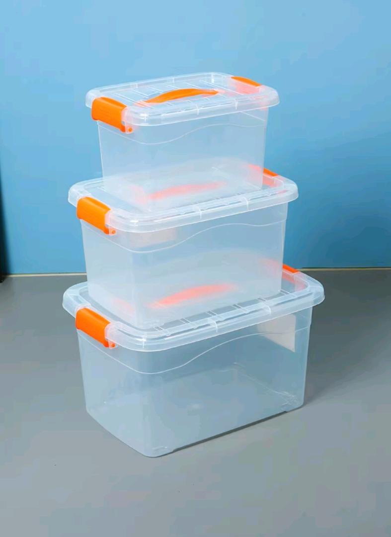 Transparent handheld storage box, toy box, snack and clothing storage box, large rectangular storage box
