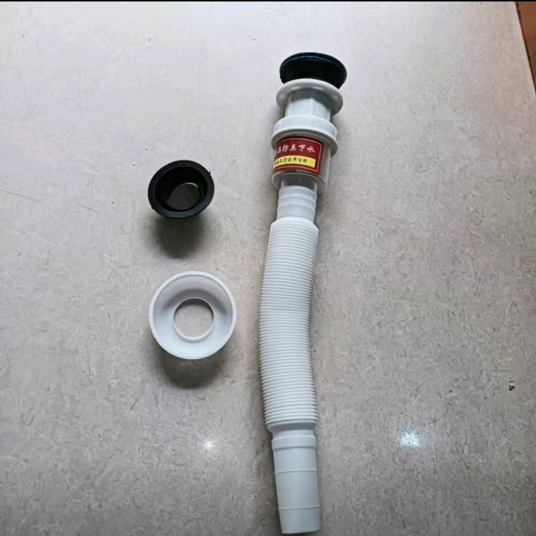 White anti odor visible drain set, anti odor basin drain, new soft anti falling, anti reverse odor, anti insect and anti blocking 2-in-1 drain, universal bathroom