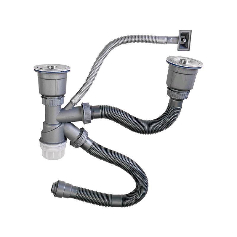304 stainless steel handmade basin drain pipe, kitchen sink drain set, vegetable basin anti odor drain pipe, single slot double slot stainless steel drain pipe, vegetable basin drain pipe