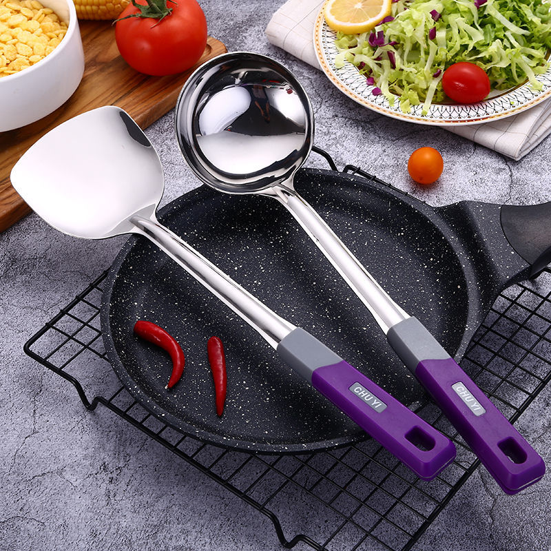 Non-magnetic stainless steel kitchen utensils, spatula, soup spoon, stir fry shovel, strainer, frying shovel, household kitchen cooking utensil set