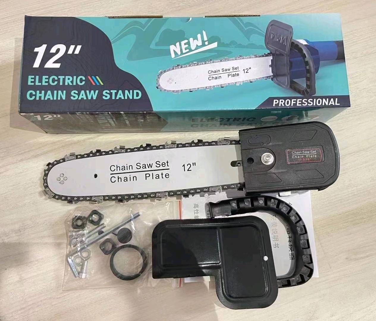 Angle grinder converted to electric chain saw, installation free set, electric saw, household small mini handheld multifunctional woodworking cutting and logging
