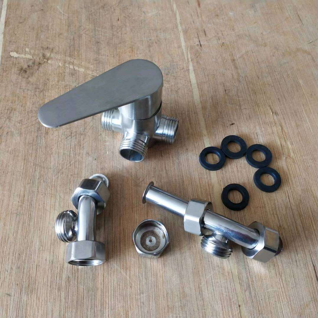201.304 stainless steel electric water heater mixing valve surface mounted switch cold and hot mixing U-shaped valve showerhead outlet faucet shower universal mixing valve