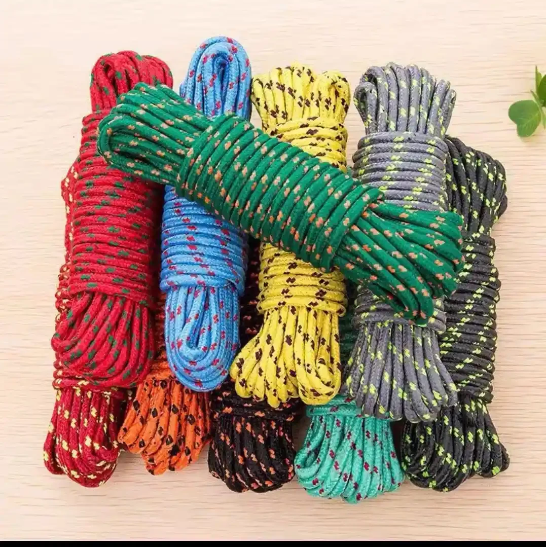 Nylon rope woven fine rope flagpole rope clothesline colorful outdoor sun resistant pull rope wear-resistant binding tent rope