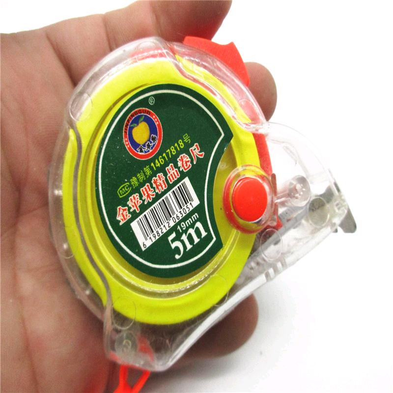 Manufacturer wholesale supply transparent 5-meter tape measure for household measurement, 5m * 19 steel tape measure, thickened transparent tape measure