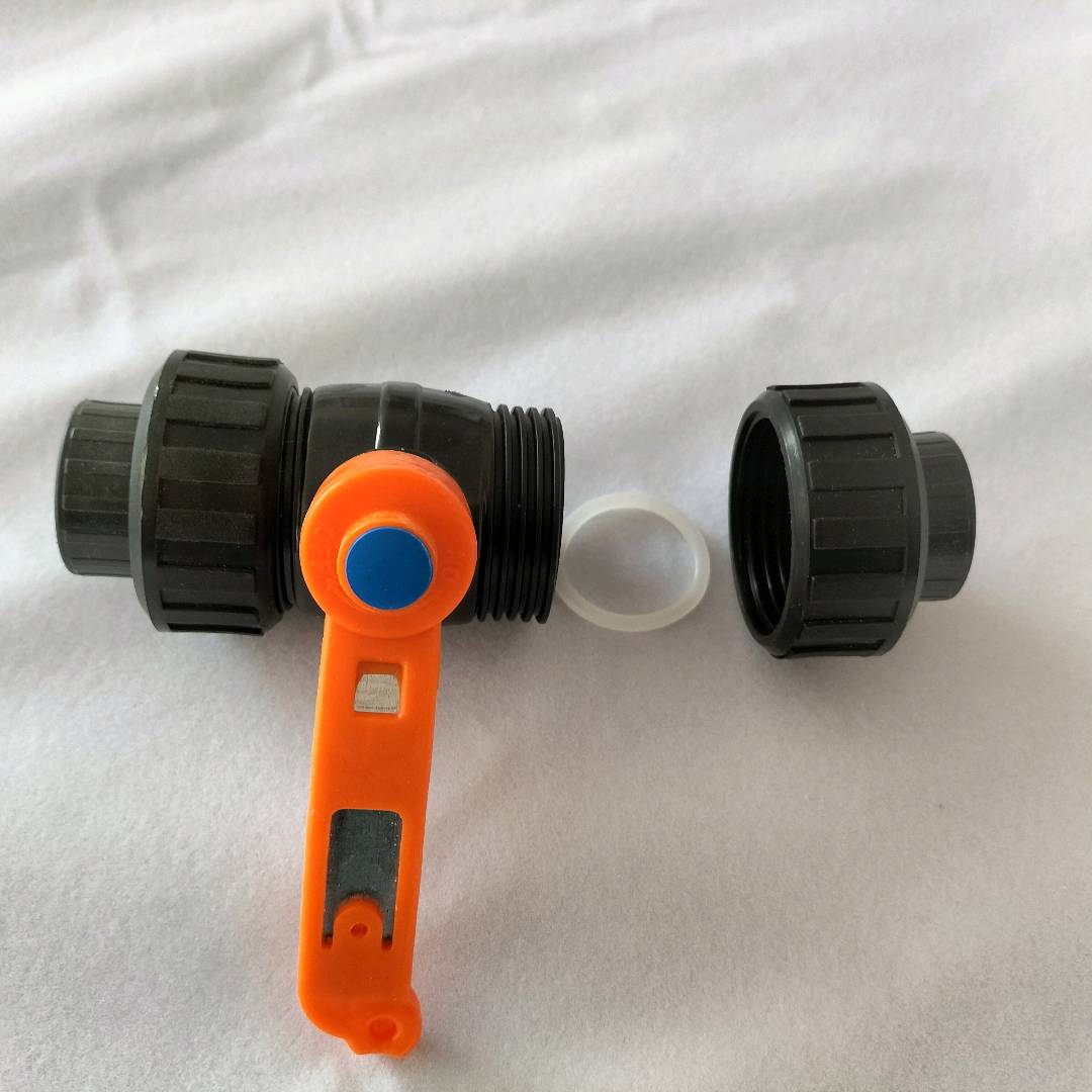 PE high-density double active ball valve with the same type of threaded high-density high flow steel handle