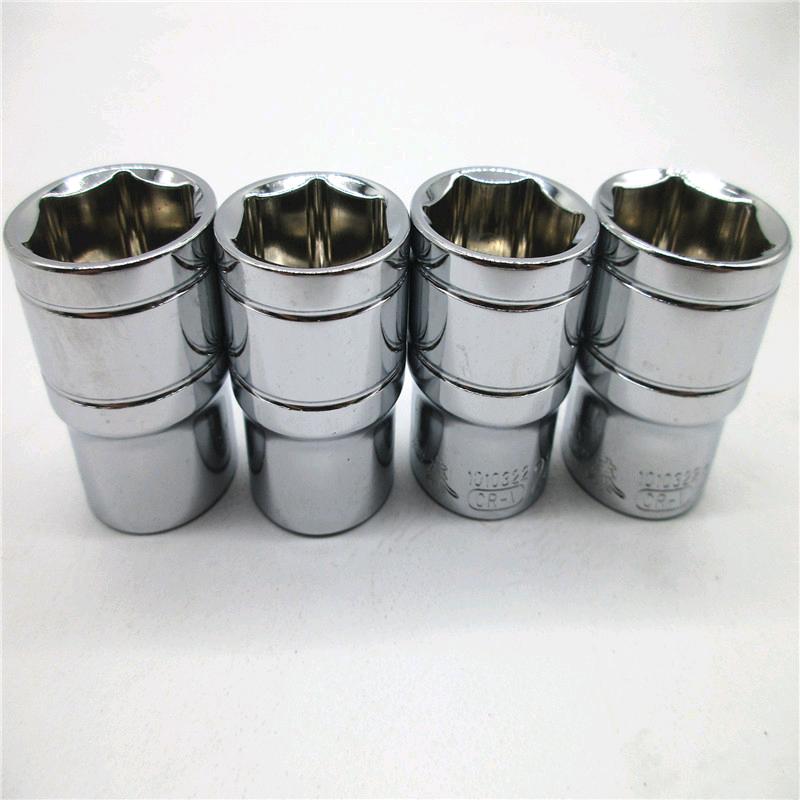 Mirror socket head with multiple specifications, mirror chrome vanadium steel socket with complete specifications, manual hexagonal socket wrench