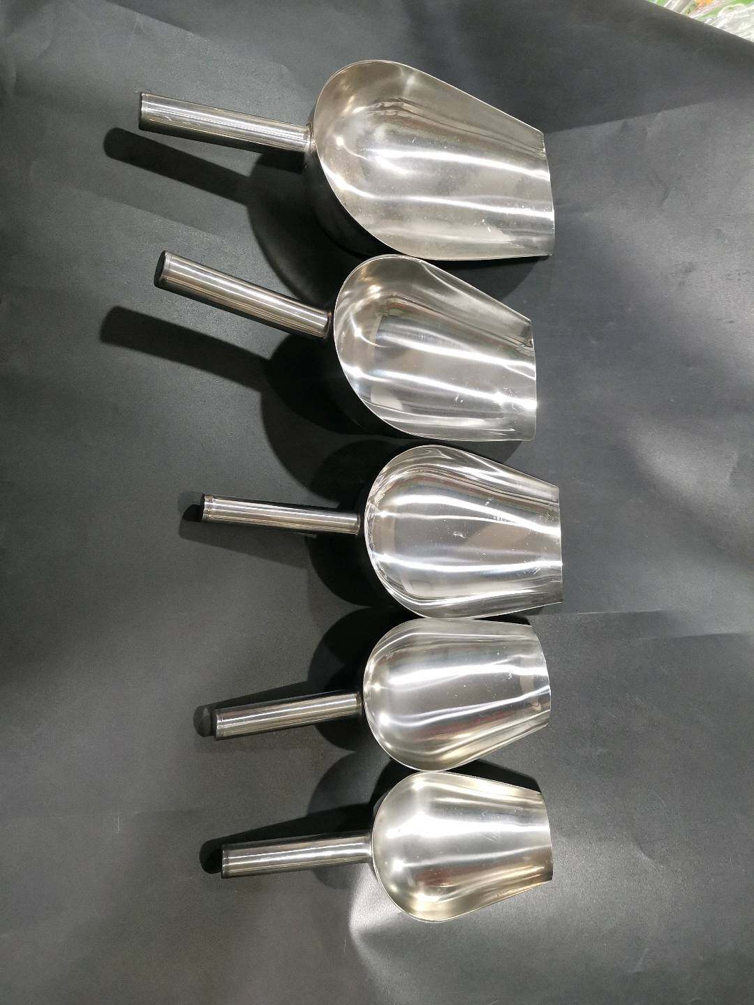 Stainless steel ice shovel, thickened food, dried fruit shovel, grain flour shovel, rice shovel, flat bottomed shovel, tea, popcorn, melon seed shovel