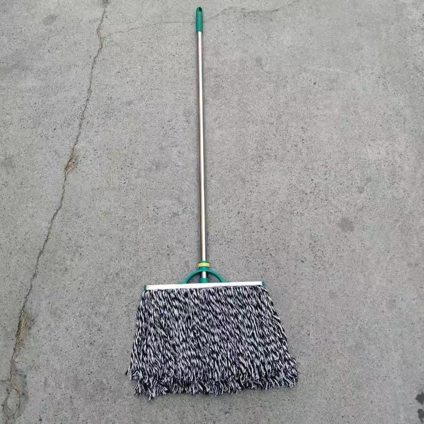 40cm stainless steel black and white cotton mop cotton mop wholesale household stainless steel old-fashioned mop hotel property dust push large suction mop