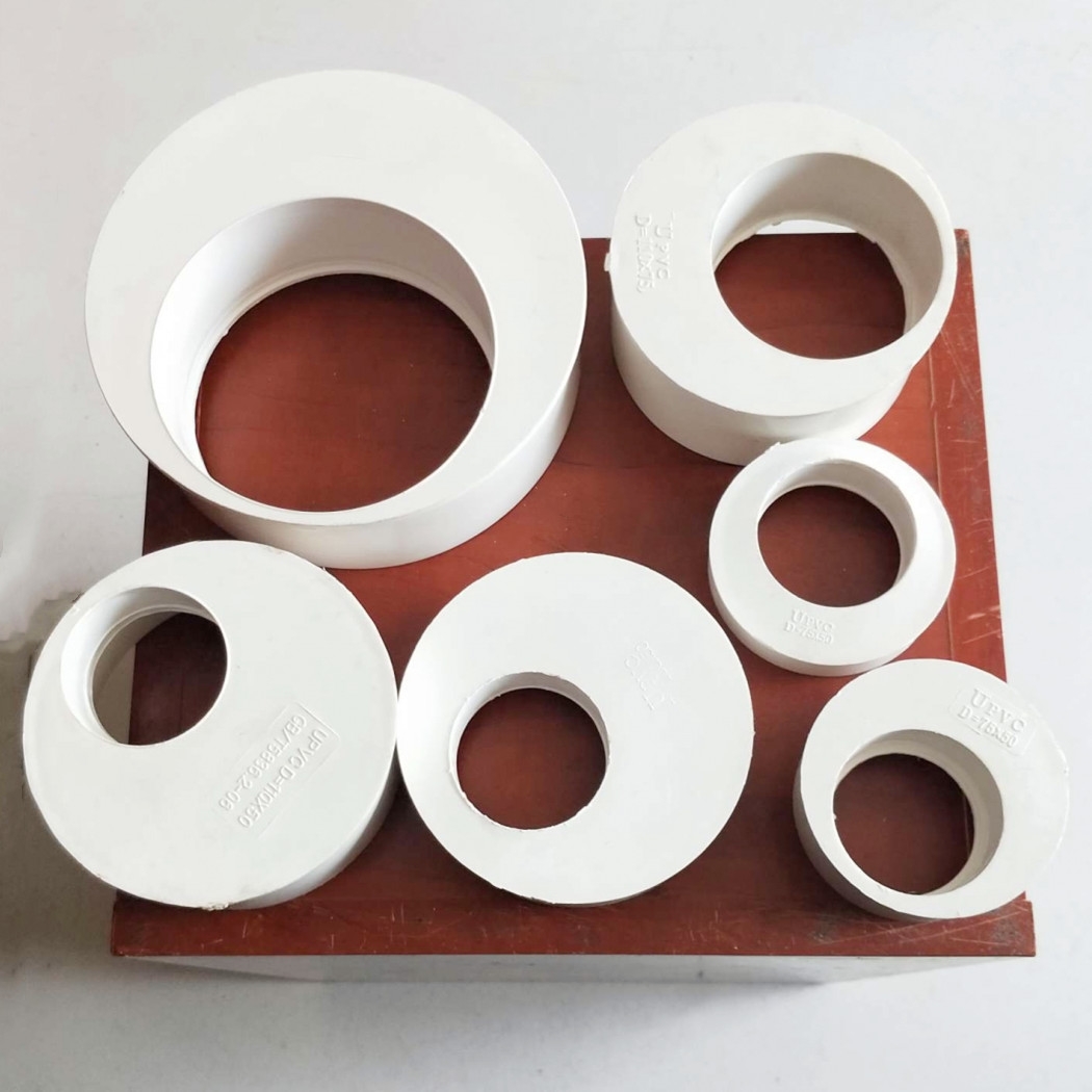 PVC drainage eccentric reducer direct eccentric pipe connected to sewer pipe reducer joint PVC core
