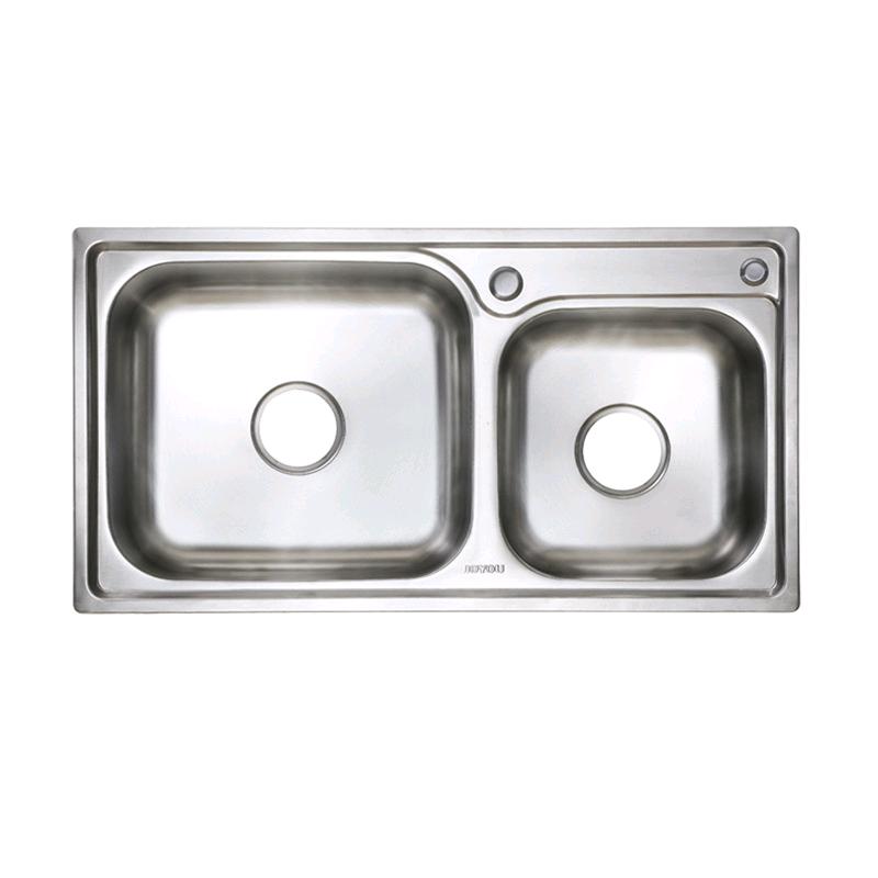 Stainless steel mechanical sink, steel vegetable washing sink, double sink, stainless steel sink, double sink, kitchen 78 * 43 vegetable washing sink, stainless steel sink, 75 * 40 kitchen sink