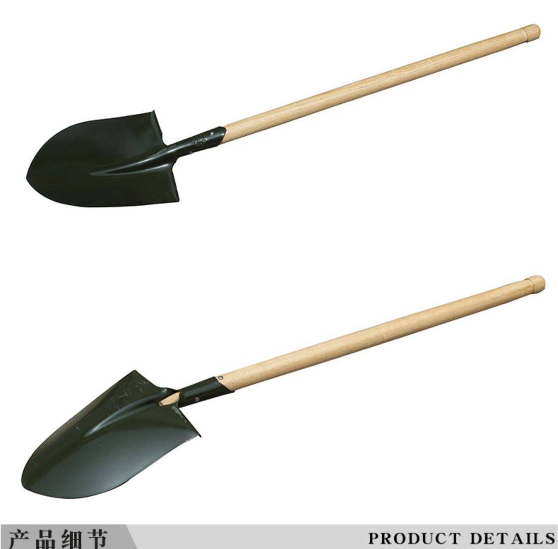 Large armed shovel with rod, steel shovel, steel shovel, shovel, big shovel, pointed shovel, pointed shovel