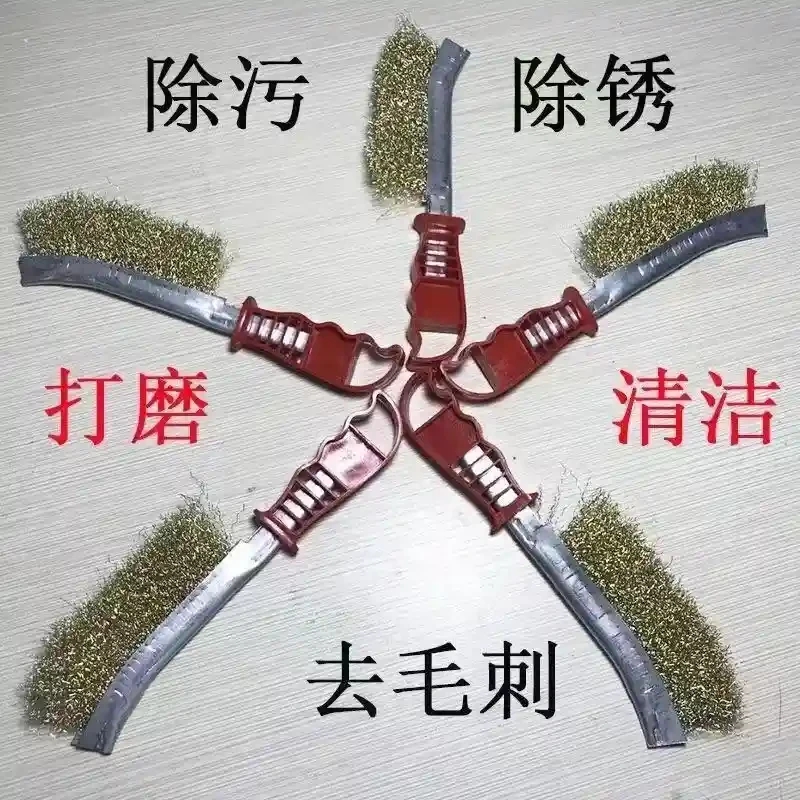 Wire brush, knife brush, copper plated wire brush, rust removal brush
